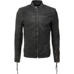 Kurtki męskie bomber: Tigha DANIEL Kurtka skórzana black stone wash