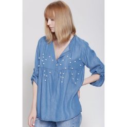 Bluzki damskie: Niebieska Bluzka Simple Girl