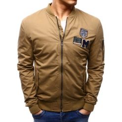 Kurtki męskie bomber: Kurtka męska bomber jacket beżowa (tx1535)