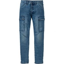 Dżinsy ze stretchem Slim Fit Straight bonprix Niebieski "stone" Used. Niebieskie jeansy męskie slim bonprix, m, bez wzorów, z jeansu. Za 59,99 zł.