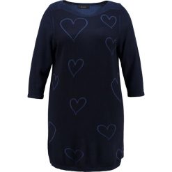 Swetry klasyczne damskie: Evans SCRIBBLE HEART Sweter navy blue