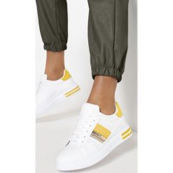 Biało-Żółte Sneakersy Leunara. Białe sneakersy damskie Born2be. Za 79,99 zł.
