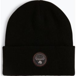 Napapijri - Czapka męska, czarny. Czarne czapki męskie marki Napapijri, z aplikacjami, klasyczne. Za 179,95 zł.