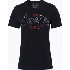 Superdry - T-shirt damski, niebieski. Niebieskie t-shirty damskie Superdry, m, z aplikacjami, bez kołnierzyka. Za 119,95 zł.