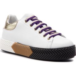 Sneakersy POLLINI - SA15023G17TG290A Stwh. Pla/Bia. Białe półbuty damskie marki Pollini, ze skóry ekologicznej. Za 919,00 zł.