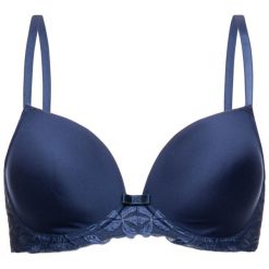 Biustonosz z fiszbiną Triumph Sexy Angel Spotlight 10164156. Niebieskie biustonosze Triumph, bez wzorów, z elastanu. Za 149,00 zł.