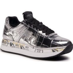 Sneakersy PREMIATA - Conny 4818 Silver. Szare półbuty damskie Premiata, bez wzorów, ze skóry, bez obcasa, bez zapięcia. Za 1019,00 zł.