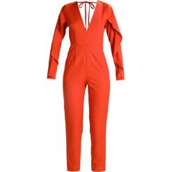 Kombinezony damskie: Missguided CREPE VNECK LOW BACK LONG SLEEVE Kombinezon orange