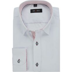 Koszula Męska SLIM-FIT, Bawełniana, Długi Rękaw, Różowe Wykończenia, Biała KSDWDSRE068. Różowe koszule męskie Desire, m, z bawełny, eleganckie. Za 99,00 zł.