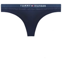 Stringi TOMMY HILFIGER UW0W00058. Niebieskie stringi damskie TOMMY HILFIGER, xl, bez wzorów, z elastanu. W wyprzedaży za 69,00 zł.