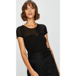 Tally Weijl - Top. Czarne bluzki damskie marki TALLY WEIJL, s, bez wzorów, z elastanu, casualowe, z okrągłym kołnierzem, z krótkim rękawem. W wyprzedaży za 49,90 zł.