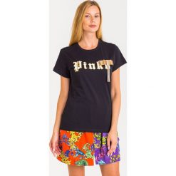T-SHIRT PINKO. Czarne t-shirty damskie Pinko, s, z nadrukiem, z bawełny, z okrągłym kołnierzem. Za 559,00 zł.