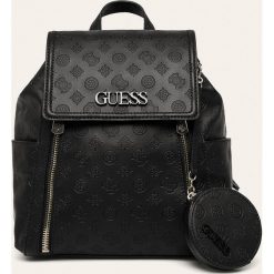 Guess Jeans - Plecak. Czarne plecaki damskie Guess Jeans, z aplikacjami, z bawełny. Za 629,90 zł.