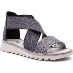Sandały THE FLEXX - Long Wave B222/37 Black. Szare klapki damskie The Flexx, bez wzorów, ze skóry, bez obcasa. W wyprzedaży za 209,00 zł.