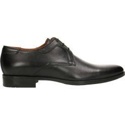 Półbuty MATTEO. Czarne półbuty męskie Gino Rossi, bez wzorów, ze skóry, eleganckie, na sznurówki. Za 329,90 zł.