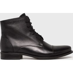 Domeno - Buty. Czarne buty wizytowe męskie marki Domeno, ze skóry, z okrągłym noskiem, na sznurówki. W wyprzedaży za 269,90 zł.
