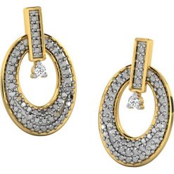 Złote kolczyki-wkrętki z diamentami. Żółte kolczyki damskie marki Diamant Vendôme, z diamentem, złote. W wyprzedaży za 580,95 zł.