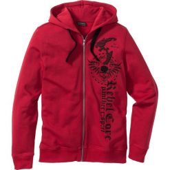 Bejsbolówki męskie: Bluza rozpinana z kapturem Slim Fit bonprix ciemnoczerwony