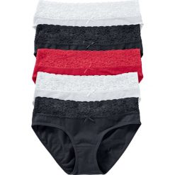 Figi: Figi (5 par) bonprix czarny + biały + czerwony
