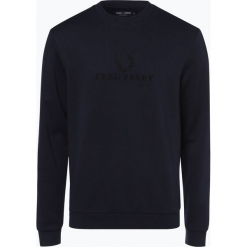 Fred Perry - Męska bluza nierozpinana, niebieski. Niebieskie bluzy męskie Fred Perry, m, z haftami. Za 399,95 zł.