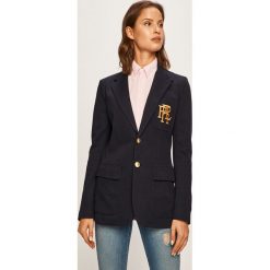 Polo Ralph Lauren - Żakiet. Niebieskie kamizelki damskie Polo Ralph Lauren, bez wzorów, z bawełny, eleganckie, bez kaptura. W wyprzedaży za 999,90 zł.