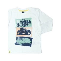 Koszulka w kolorze białym. Białe t-shirty chłopięce z długim rękawem Street Monkey, z bawełny. W wyprzedaży za 39,95 zł.