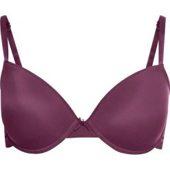 Biustonosz usztywniany bonprix jeżynowy. Fioletowe biustonosze bonprix, z haftami. Za 54,99 zł.