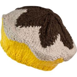Czapka-beret damska ciepła z gwiazdką brązowo żółta. Żółte czapki damskie marki Art of Polo. Za 49,91 zł.
