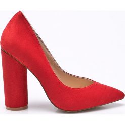 Public Desire - Czółenka. Czerwone czółenka damskie marki Public Desire, bez wzorów, z materiału, bez obcasa, na obcasie, bez zapięcia. W wyprzedaży za 119,90 zł.