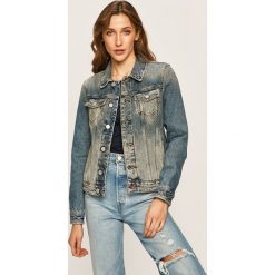 Tommy Jeans - Kurtka jeansowa. Niebieskie kurtki damskie Tommy Jeans, s, bez wzorów, z bawełny, krótkie, bez kaptura. Za 579,90 zł.