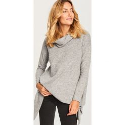Sweter z szeroką stójką - Jasny szar. Szare swetry klasyczne damskie marki DOMYOS, z bawełny. Za 79,99 zł.