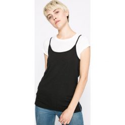 Vero Moda - Top. Czarne topy damskie marki Vero Moda, s, z elastanu, z okrągłym kołnierzem. W wyprzedaży za 29,90 zł.
