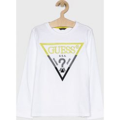 Guess Jeans - Longsleeve dziecięcy 118-175 cm. Czerwone t-shirty chłopięce Guess Jeans, z nadrukiem, z elastanu, z długim rękawem. W wyprzedaży za 89,90 zł.