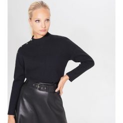 Sweter oversize z półgolfem - Czarny. Czarne swetry damskie Mohito, s, bez wzorów, bez rękawów, bez kaptura. W wyprzedaży za 79,99 zł.