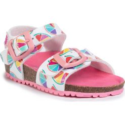Sandały AGATHA RUIZ DE LA PRADA - 202986 M A-Blanco Y Mandarinas. Białe sandały dziewczęce Agatha Ruiz de la Prada, ze skóry ekologicznej, bez zapięcia. W wyprzedaży za 129,00 zł.