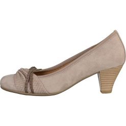 Buty ślubne damskie: Skórzane czółenka w kolorze szarobrązowym