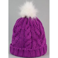 Czapka damska i biały króliczy pompon fioletowa (cz2505). Białe czapki zimowe damskie Art of Polo. Za 36,52 zł.