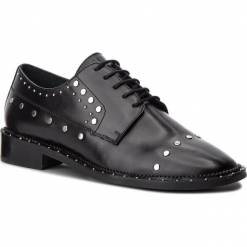Oxfordy BRONX - 66156-A BX 1503 Black 01. Czarne jazzówki damskie marki Bronx, ze skóry, na obcasie. Za 520,00 zł.