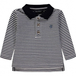 Koszulka polo w kolorze granatowo-białym. Białe t-shirty chłopięce marki Marc O'Polo Junior, w paski, z bawełny. W wyprzedaży za 62,95 zł.