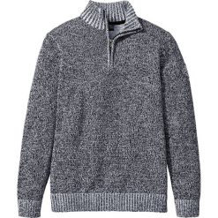 Sweter ze stójką bonprix czarno-biały melanż. Czarne swetry męskie bonprix, s, z aplikacjami, z dzianiny, ze stójką, bez kaptura. Za 74,99 zł.