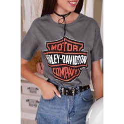T-shirt damski ROSELIA GREY. Szare bluzki damskie IVET, bez wzorów, bez kołnierzyka. W wyprzedaży za 9,00 zł.