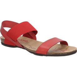 Sandały verano 15. Czerwone sandały damskie Verano, bez wzorów, ze skóry, bez obcasa, bez zapięcia. Za 239,99 zł.