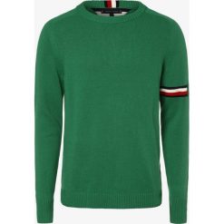 Tommy Hilfiger - Sweter męski, zielony. Zielone swetry męskie TOMMY HILFIGER, m, bez wzorów, bez kołnierzyka, bez kaptura. Za 579,95 zł.