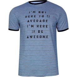 Niebieski Bawełniany T-Shirt -PAKO JEANS- Męski, Okrągły Dekolt, Krótki Rękaw, w Paski, Prążki TSPJNSTOMnb. Niebieskie koszulki męskie Pako Jeans, m, w paski, z bawełny, casualowe, z okrągłym kołnierzem, z krótkim rękawem, krótkie. Za 37,00 zł.