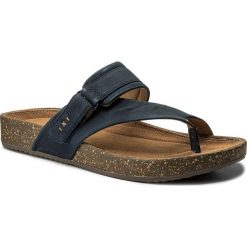 Japonki CLARKS - Rosilla Durham 261328004 Navy Nubuck. Niebieskie klapki damskie Clarks, bez wzorów, ze skóry, bez obcasa. W wyprzedaży za 189,00 zł.