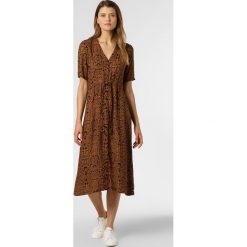 Minimum - Sukienka damska – Biola, brązowy. Pomarańczowe sukienki damskie Minimum, bez wzorów, vintage, bez kołnierzyka, bez rękawów. Za 489,95 zł.