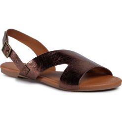 Sandały KEDDO - 807533/01-03E Bronze. Pomarańczowe klapki damskie Keddo, bez wzorów, ze skóry ekologicznej, bez obcasa. W wyprzedaży za 79,00 zł.