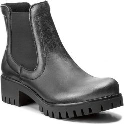Sztyblety KARINO - 2296/115-F Czarny. Szare botki damskie skórzane marki Karino, bez obcasa, na obcasie, bez zapięcia. W wyprzedaży za 239,00 zł.