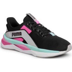 Buty PUMA - Lqdcell Shatter Xt Geo Wns 193684 03 Puma Black/Gray Violet/Lumin. Czarne buty sportowe damskie Puma, bez wzorów, z tworzywa sztucznego, sportowe, na fitness i siłownię. Za 399,99 zł.