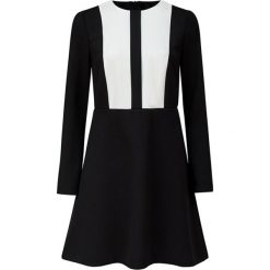 Sukienka w kolorze czarno-białym. Czarne sukienki damskie MARLU, z okrągłym kołnierzem, długie, mini, rozkloszowane. W wyprzedaży za 387,95 zł.
